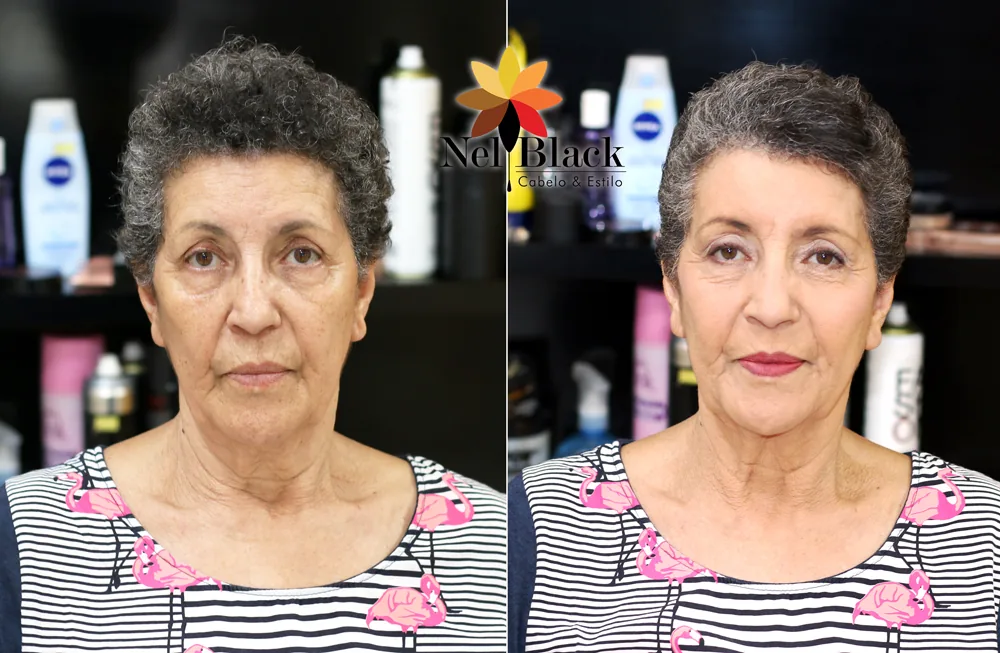 Maquiagem e penteado para evento, feitos no Nelblack