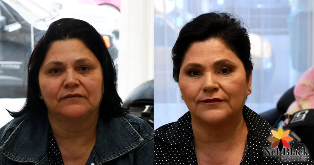 Maquiagem e penteado para evento, feitos no Nelblack